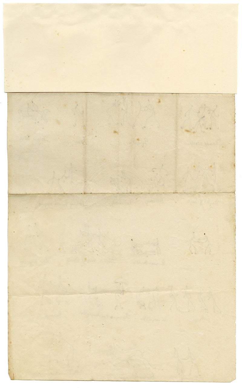 Dot & Line Pinmen Caricatures (Dottator et Lineator Loquitor)–c.1817 ink drawing