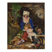 Mother with Child in a Cave – early 19th-century painting on chinese pith