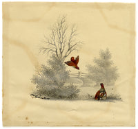 William Gunton, Two Grouse Birds – early 19th-century watercolour painting