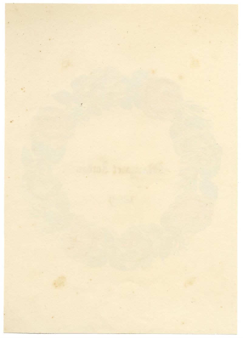 Pink Rose Garland Dedication – Original 1829 watercolour painting