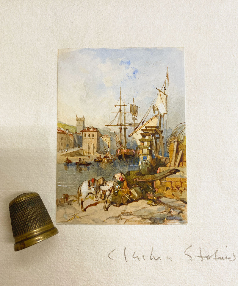 Attrib. Clarkson Frederick Stanfield RA RBA, Falmouth from the Mills – early C19th watercolour