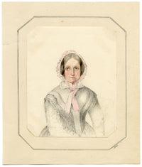 Louisa C. Paris, Portrait of a Lady in a Bonnet – 1848 watercolour painting