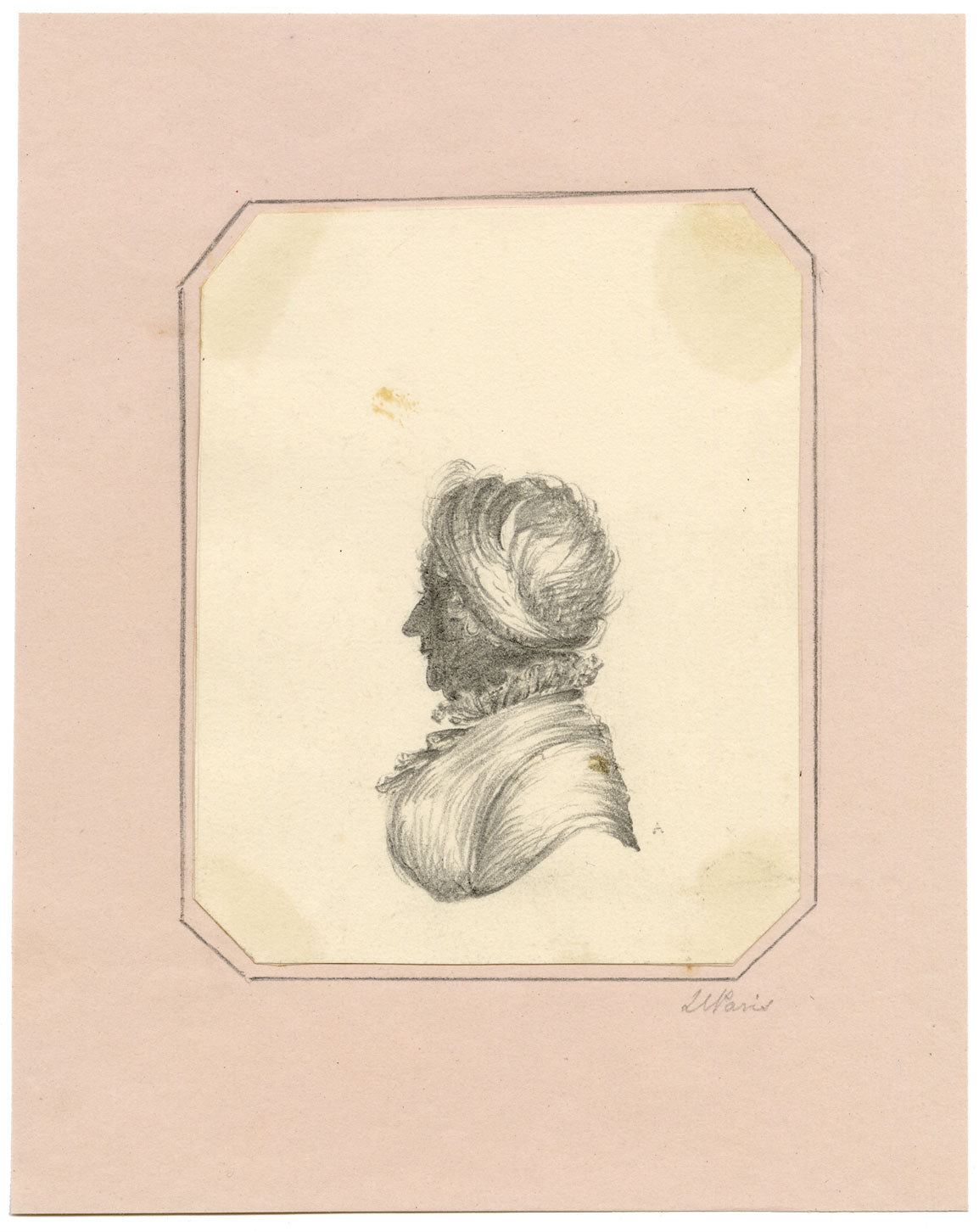 Louisa C. Paris, Silhouette Portrait of a Woman – early C19th graphite drawing