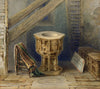 George Sidney Shepherd NWS, Capriccio with Horham Church Font, Suffolk – 1836 painting