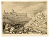 Isabella Foster, Siloam, Temple Mount & Kidron Valley, Jerusalem – 1852 drawing
