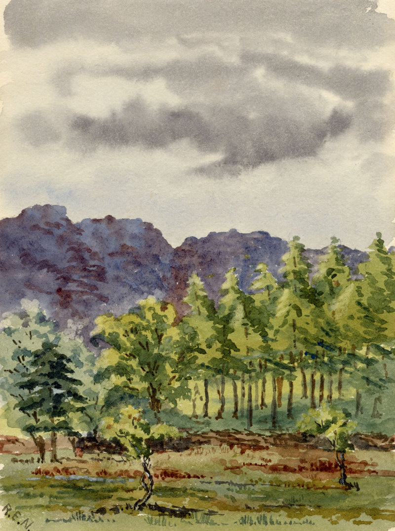 Rosa E. Neumann, Nr the Lead Mines, Derwentwater Lake District –1888 watercolour
