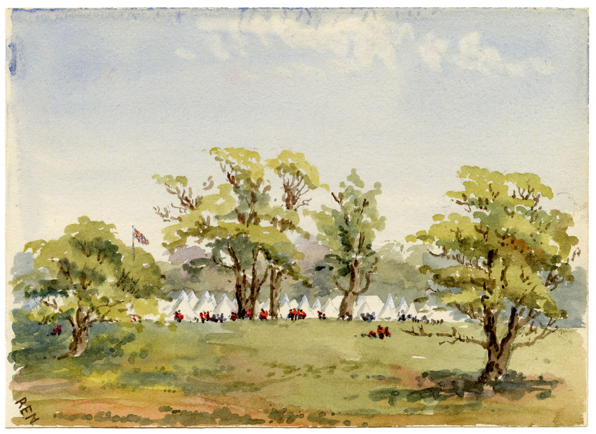 Rosa E. Neumann, CR 3rd Volunteer Battalion Camp, Tatton Park – 1888 watercolour