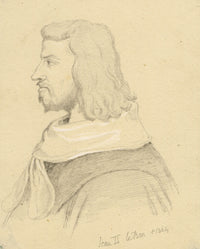 William J. Tipping, Portrait of John II, King of France – 1856 graphite drawing