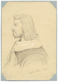William J. Tipping, Portrait of John II, King of France – 1856 graphite drawing
