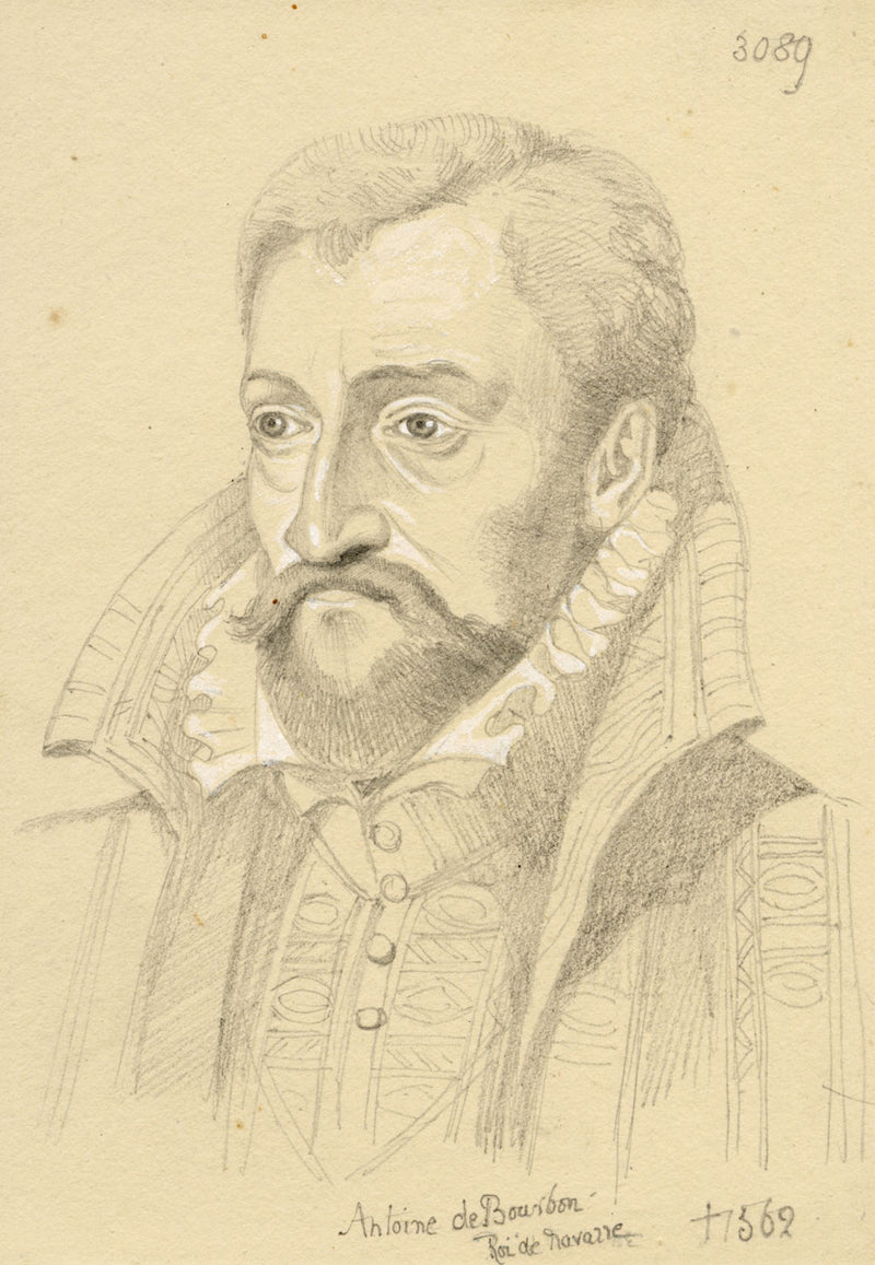 William J. Tipping, Portrait of Antoine de Bourbon, King of Navarre–1856 drawing