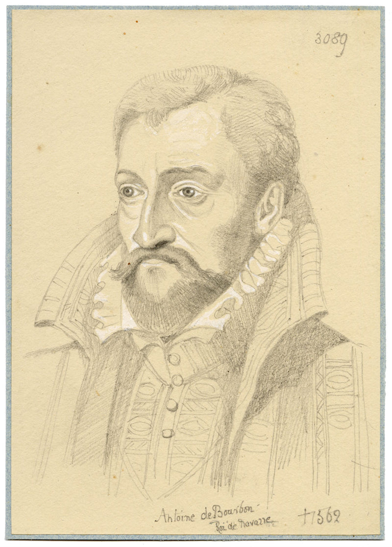 William J. Tipping, Portrait of Antoine de Bourbon, King of Navarre–1856 drawing