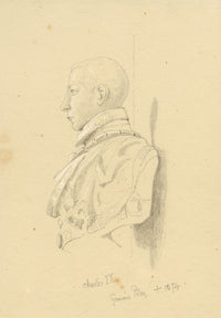 William J. Tipping, Portrait of Charles IX King of France –1856 graphite drawing