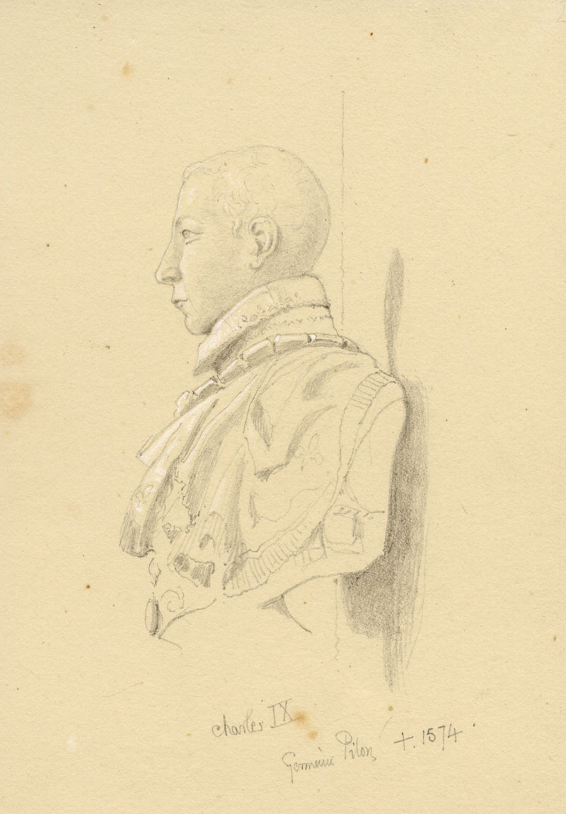 William J. Tipping, Portrait of Charles IX King of France –1856 graphite drawing