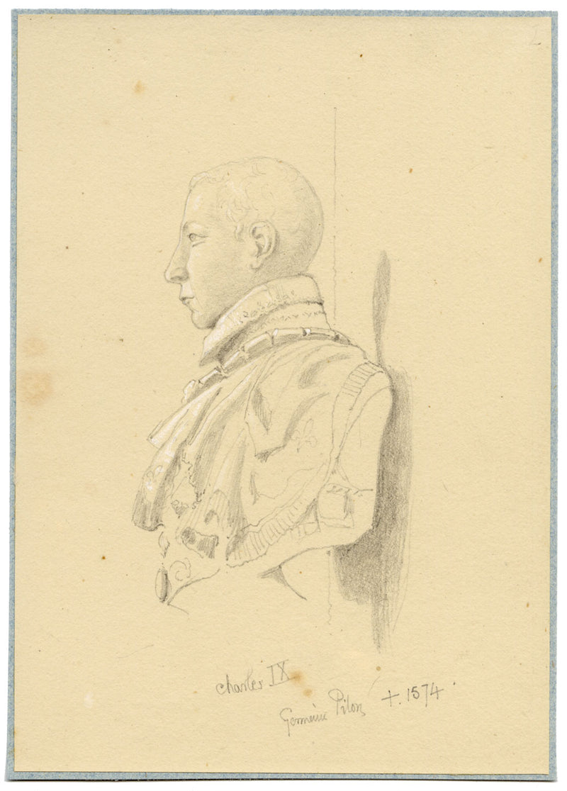 William J. Tipping, Portrait of Charles IX King of France –1856 graphite drawing