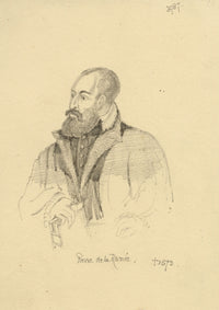 William J. Tipping, Portrait of Pierre de La Ramée – 1856 graphite drawing