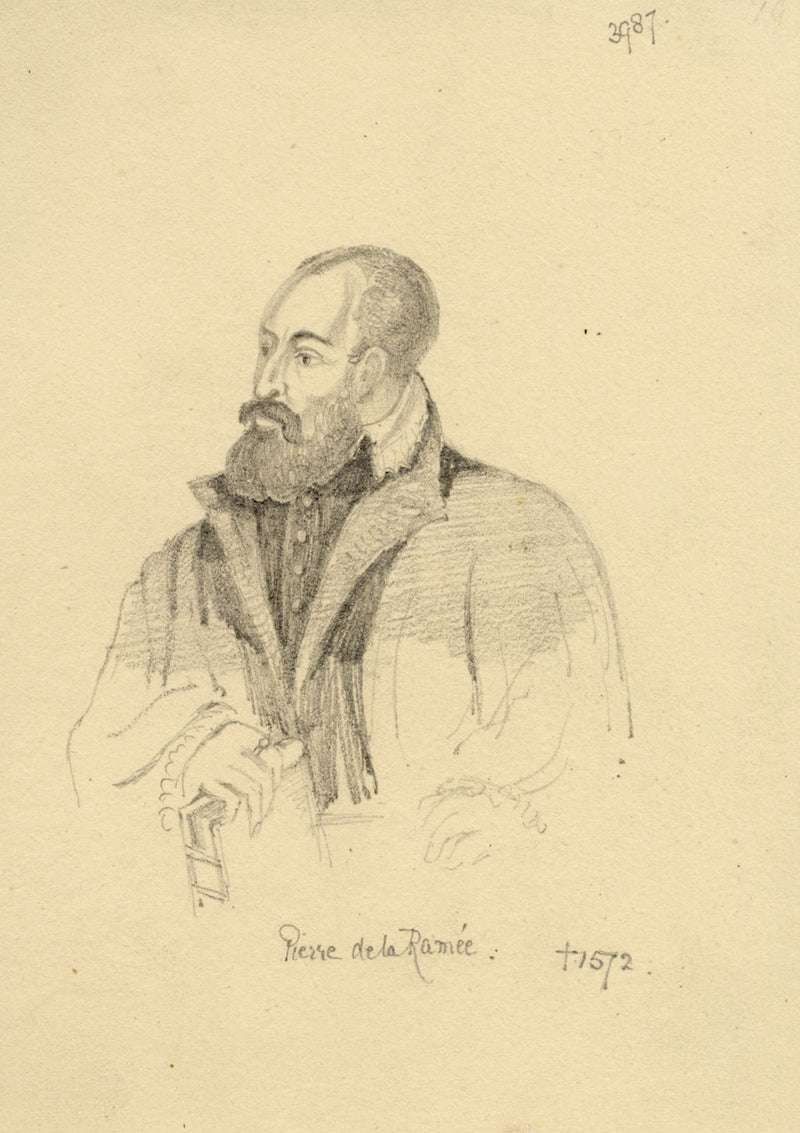 William J. Tipping, Portrait of Pierre de La Ramée – 1856 graphite drawing
