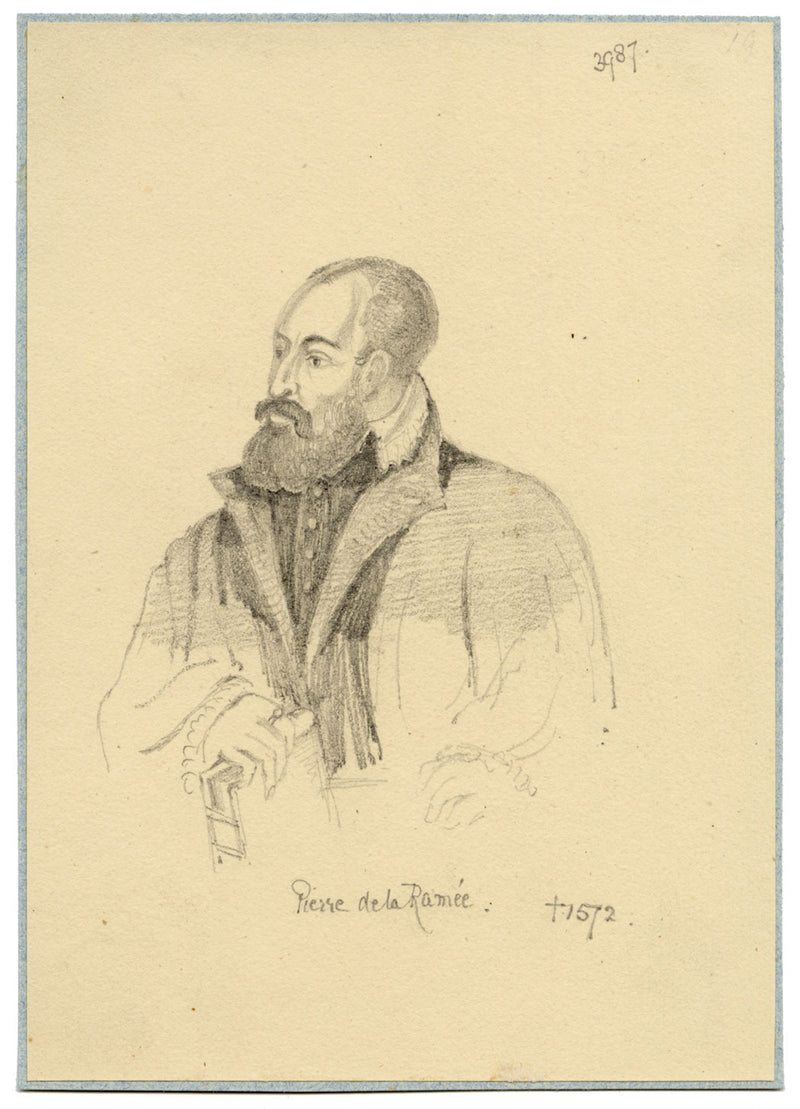 William J. Tipping, Portrait of Pierre de La Ramée – 1856 graphite drawing