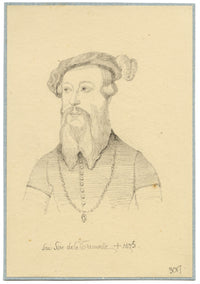 William J. Tipping, Portrait of Louis II de la Trémoille – 1856 graphite drawing