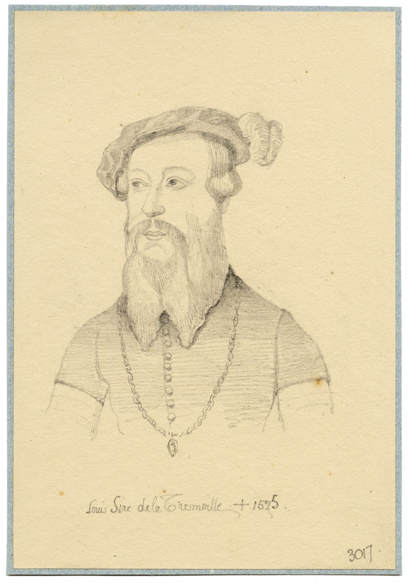 William J. Tipping, Portrait of Louis II de la Trémoille – 1856 graphite drawing