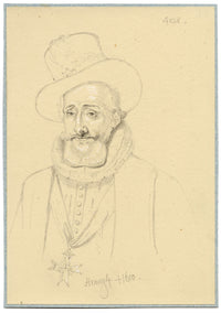 William J. Tipping, Portrait of Henry IV, King of France – 1856 graphite drawing