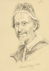 William J. Tipping, Portrait of Pope Alexander VII – 1856 graphite drawing