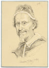 William J. Tipping, Portrait of Pope Alexander VII – 1856 graphite drawing