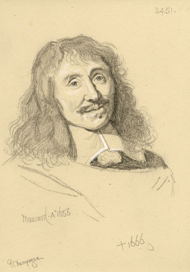 William J. Tipping, Portrait of Architect François Mansart–1856 graphite drawing