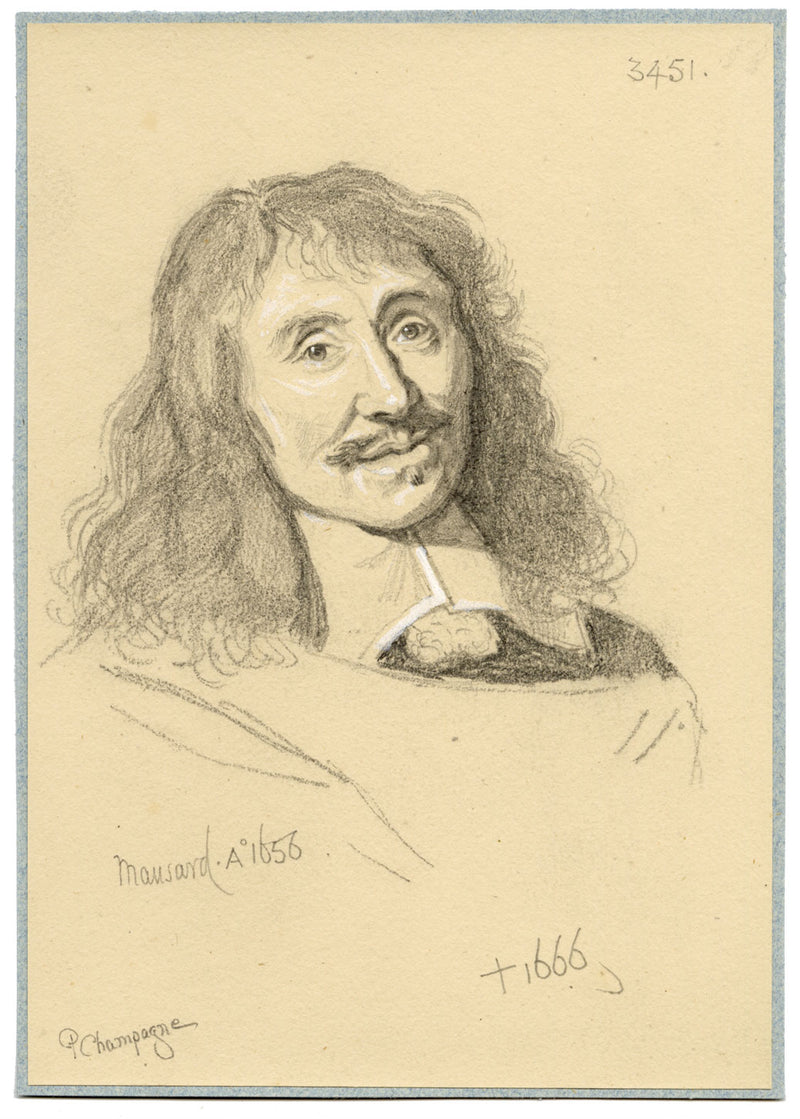 William J. Tipping, Portrait of Architect François Mansart–1856 graphite drawing