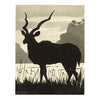 Leland M. Dundas, Eland Antelope Silhouette, Africa – 1920s watercolour painting