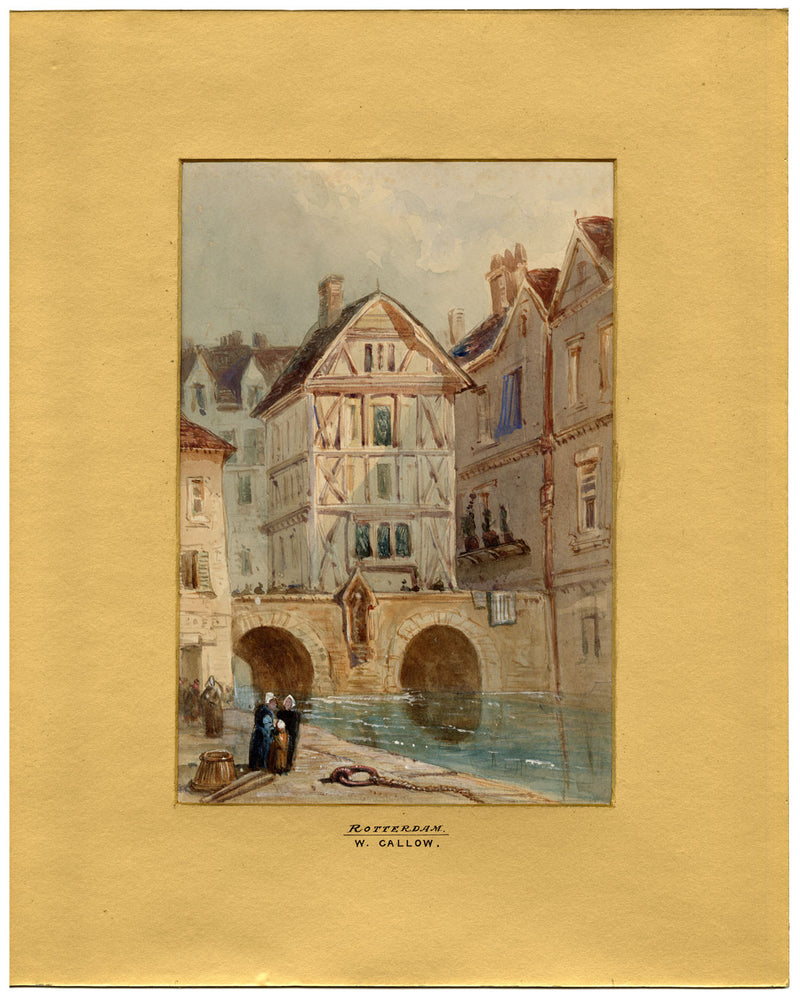 William Callow RWS, Rotterdam Canal – mid-19th-century watercolour painting
