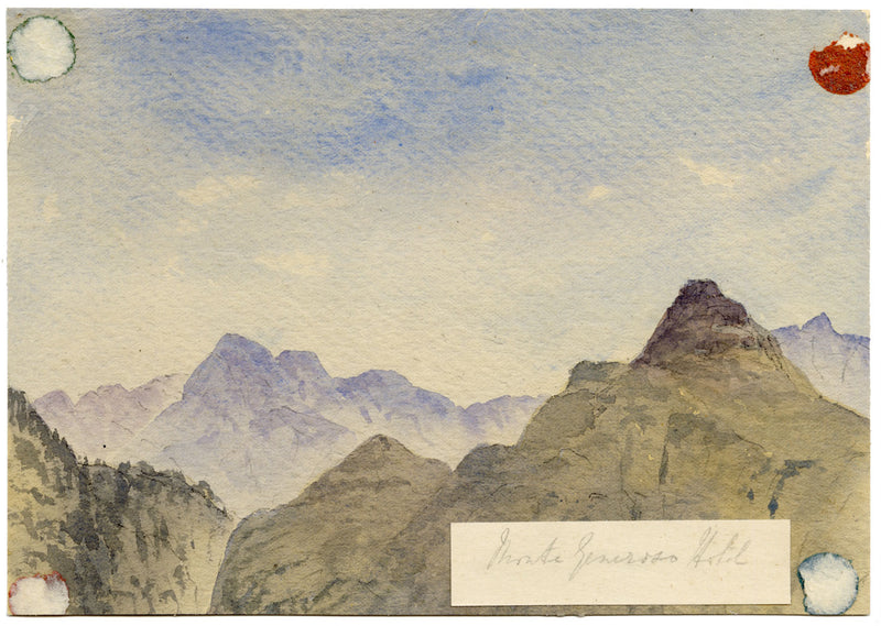 Monte Generoso Hotel, Swiss Italian Alps – Original 1868 watercolour painting