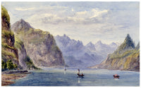 Lake Como, Menaggio near Cadenabbia, Italy – Original 1868 watercolour painting