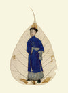 Chinese Bodhi Peepal Leaf Painting Late 18th-century – Qing Dynasty Imperial Official