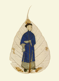 Chinese Bodhi Peepal Leaf Painting Late 18th-century – Qing Dynasty Imperial Official
