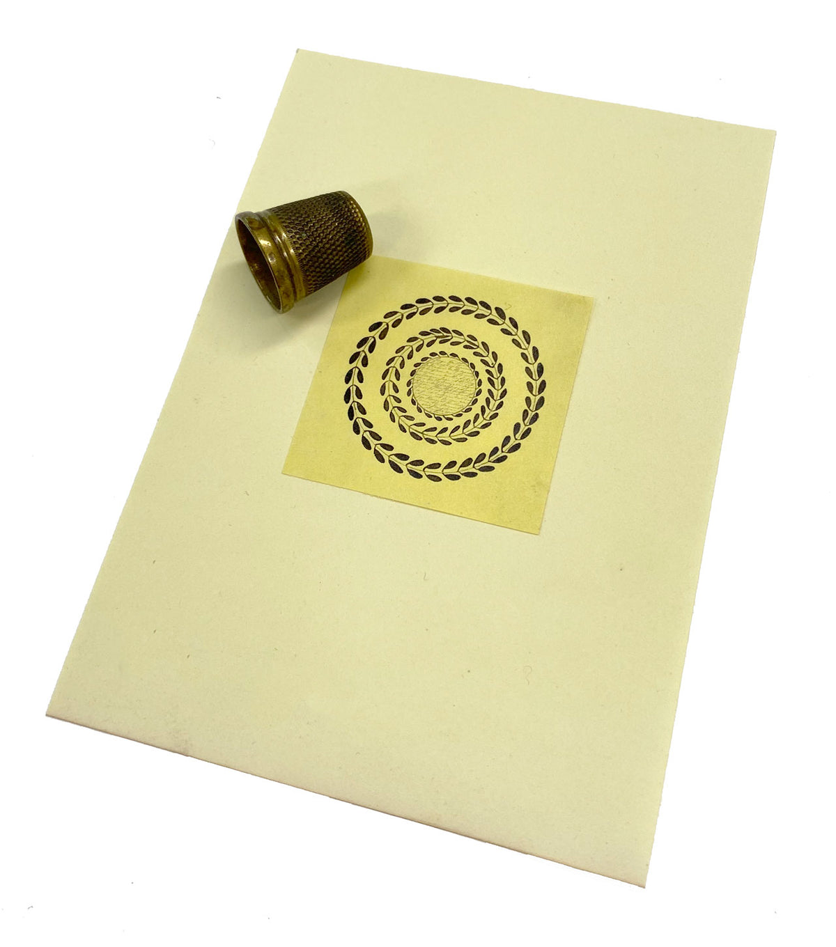 Microcalligraphy Lord's Prayer in Roundel – Original c.1831 pen & ink drawing