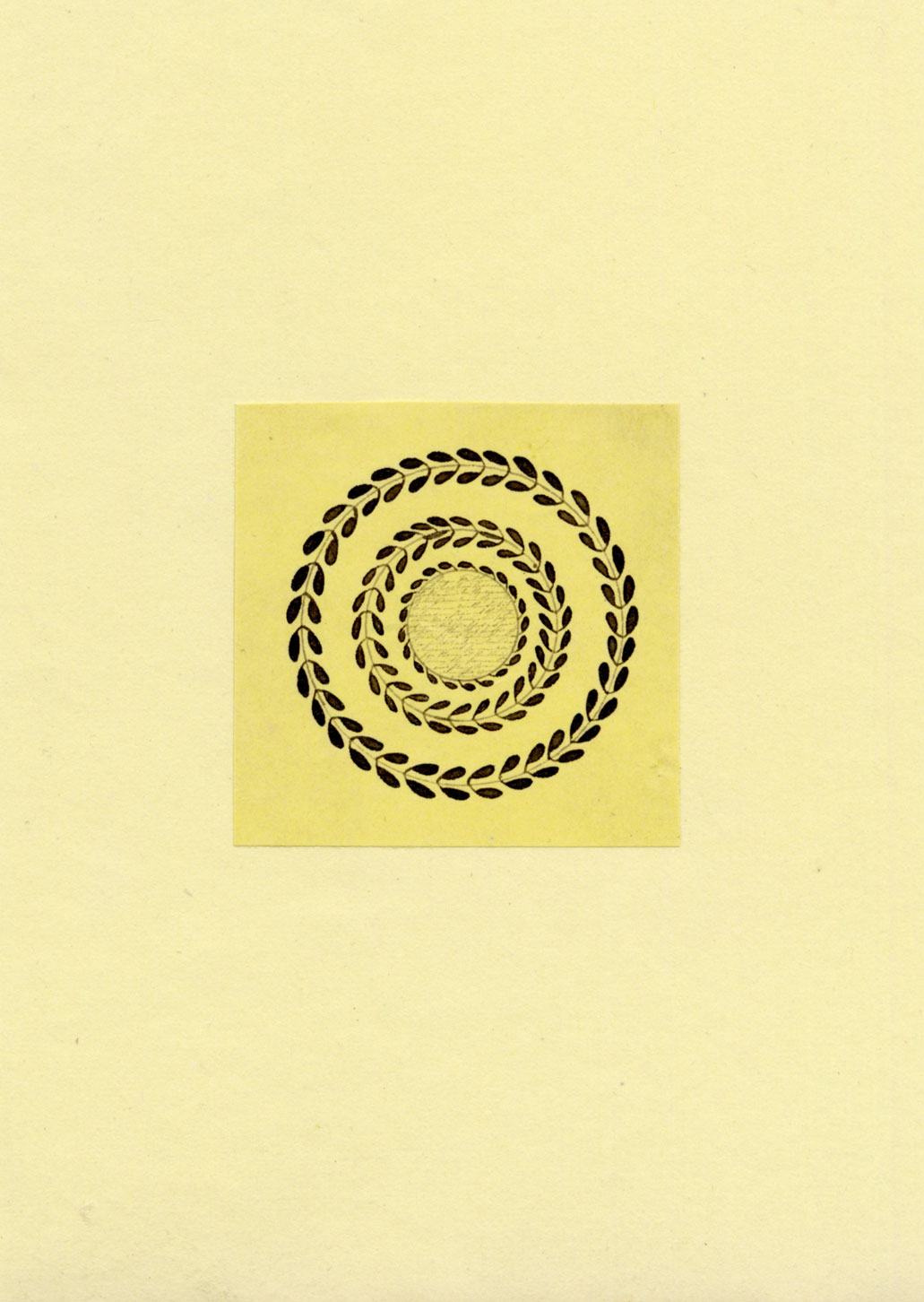 Microcalligraphy Lord's Prayer in Roundel – Original c.1831 pen & ink drawing