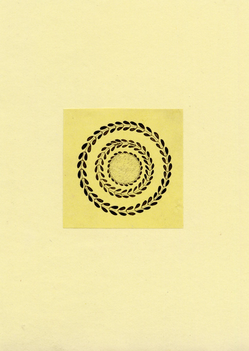 Microcalligraphy Lord's Prayer in Roundel – Original c.1831 pen & ink drawing