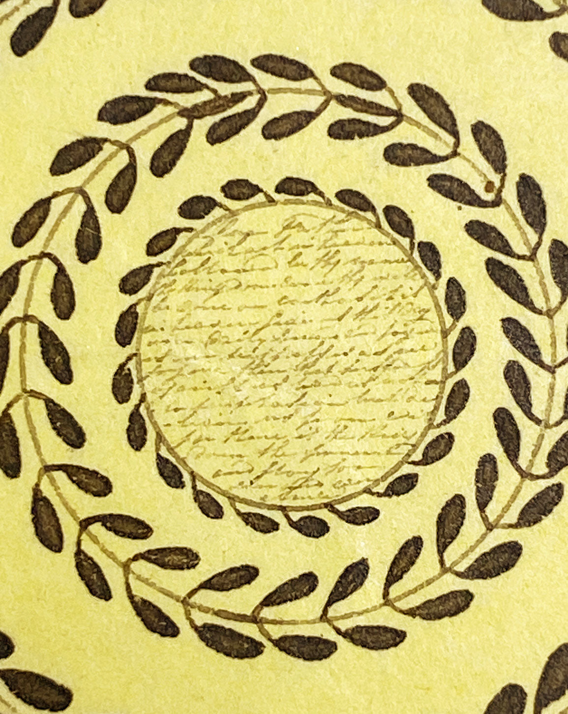 Microcalligraphy Lord's Prayer in Roundel – Original c.1831 pen & ink drawing