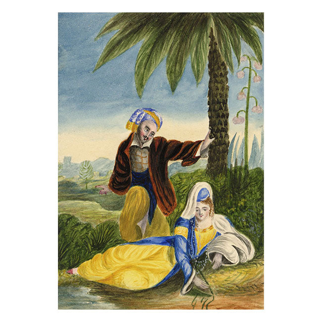 Voltaire's Astarte & Zadig – Original c.1831 watercolour painting