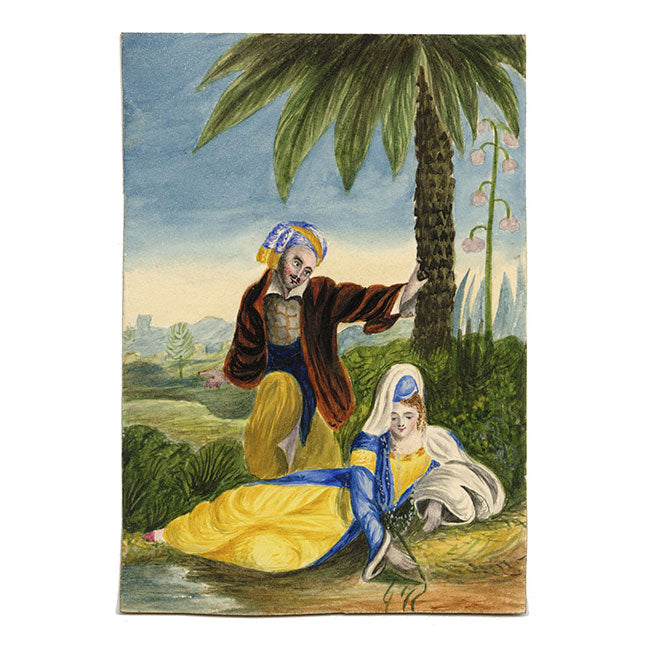 Voltaire's Astarte & Zadig – Original c.1831 watercolour painting