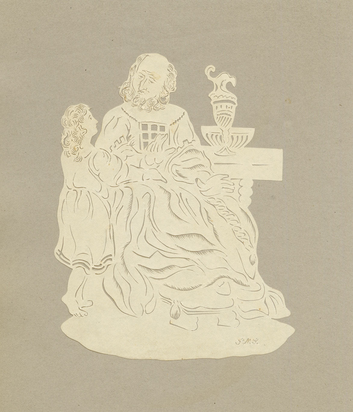 S.M.S., Regency Papercut Neoclassical Holy Roman Emperor – c.1831 ephemera