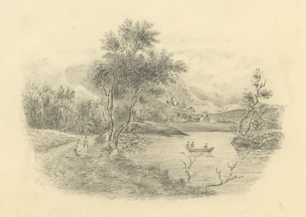 C.W., Possibly Gainsborough Park, Yorkshire – Original c.1831 graphite drawing