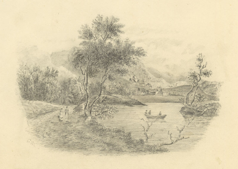 C.W., Possibly Gainsborough Park, Yorkshire – Original c.1831 graphite drawing