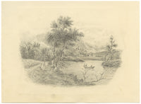 C.W., Possibly Gainsborough Park, Yorkshire – Original c.1831 graphite drawing