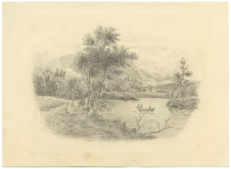 C.W., Possibly Gainsborough Park, Yorkshire – Original c.1831 graphite drawing