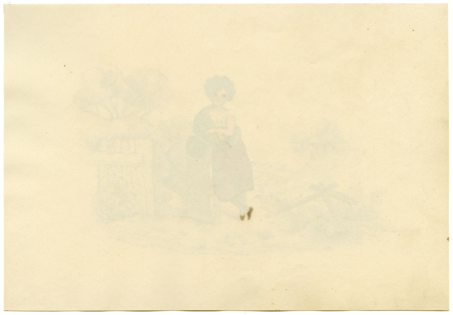 Scottish Peasant Girl Resting – Original c.1831 watercolour painting