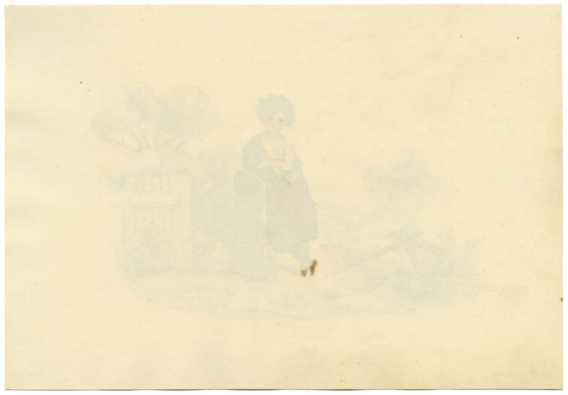 Scottish Peasant Girl Resting – Original c.1831 watercolour painting