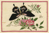 Antique 19th-century Chinese Pith Painting – Butterfly, Rose Flower & Fly