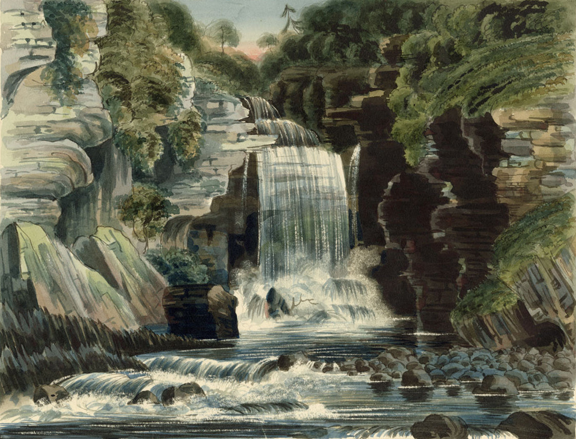 R.J. Blesard, Thornton Force, Kingsdale, Yorkshire Dales – 1833 watercolour
