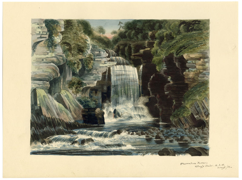 R.J. Blesard, Thornton Force, Kingsdale, Yorkshire Dales – 1833 watercolour